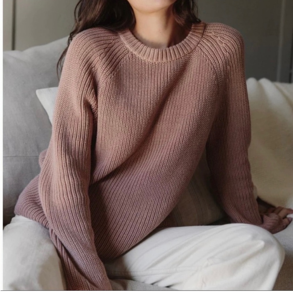 Small Jenni Kayne Cotton Fisherman sweater in rose